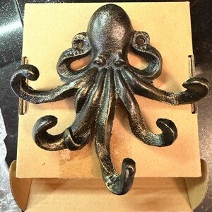 Cast Iron Octopus Wall Hooks (Set of 2)